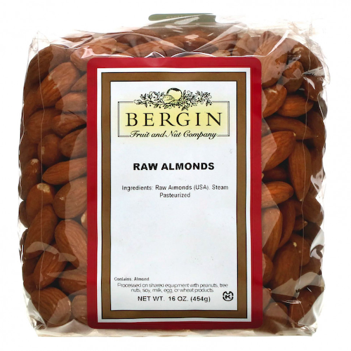 Bergin Fruit and Nut Company, Сырой миндаль, 16 унций (454 г) #1