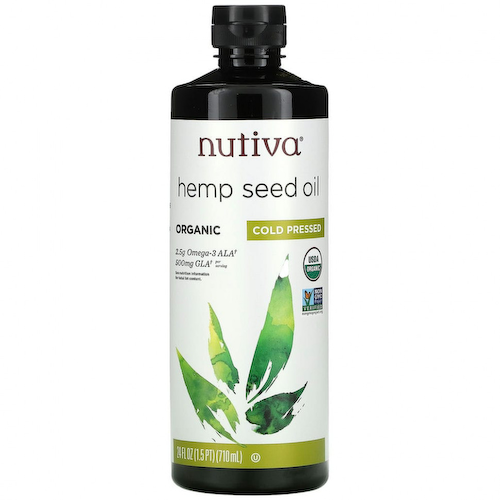 Nutiva, Органическое масло семян конопли, холодного отжима, 710 мл (24 жидких унции) #1