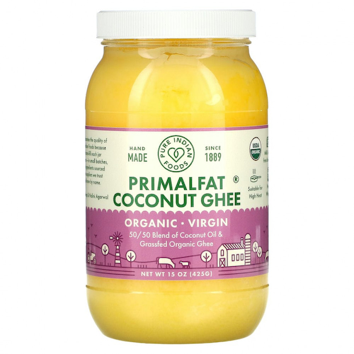 Pure Indian Foods, PrimalFat, органическое кокосовое масло и масло гхи холодного отжима, 425 г (15 унций) #1