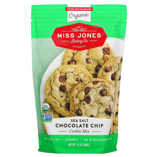 Miss Jones Baking Co, Органическая смесь для печенья, морская соль и шоколадная крошка, 369 г (13 унций) #1