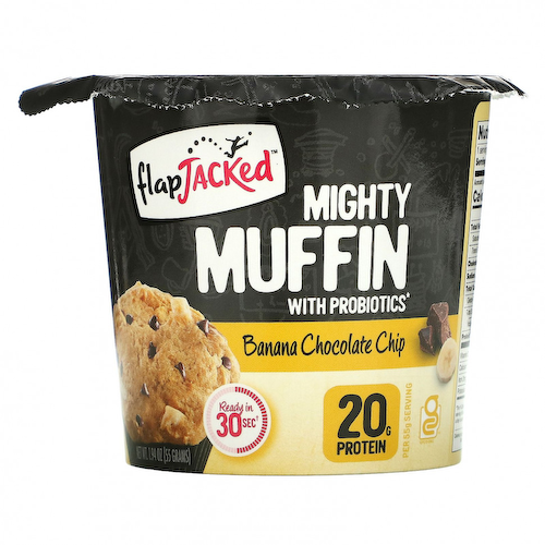 FlapJacked, Mighty Muffin, смесь для приготовления кексов, с пробиотиками, банан с шоколадной крошкой, 55 г (1,97 унции) #1