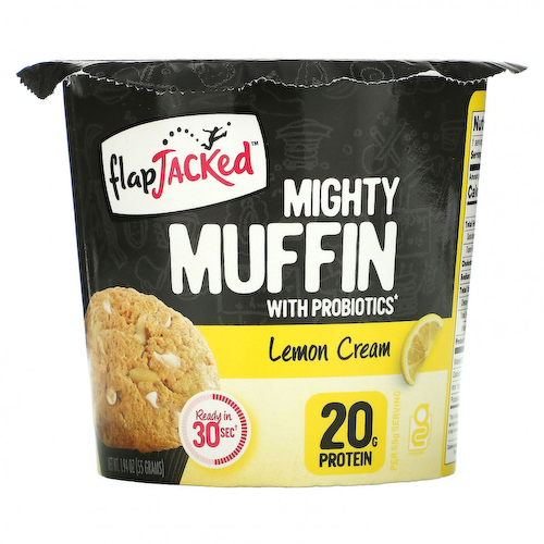 FlapJacked, Mighty Muffin, смесь для приготовления кексов, с пробиотиками, лимонный крем, 55 г (1,97 унции) #1