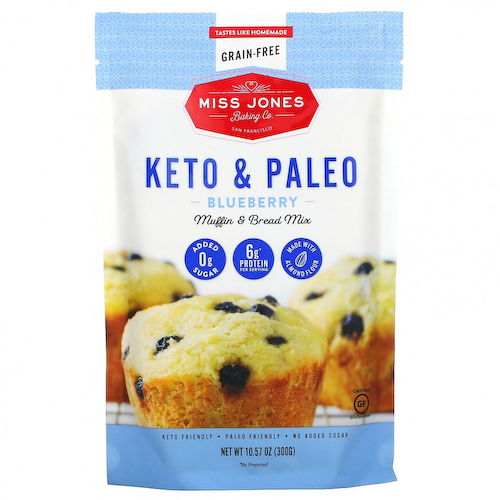 Miss Jones Baking Co, Keto & Paleo, смесь хлеба и кексов с голубикой, 300 г (10,57 унции) #1