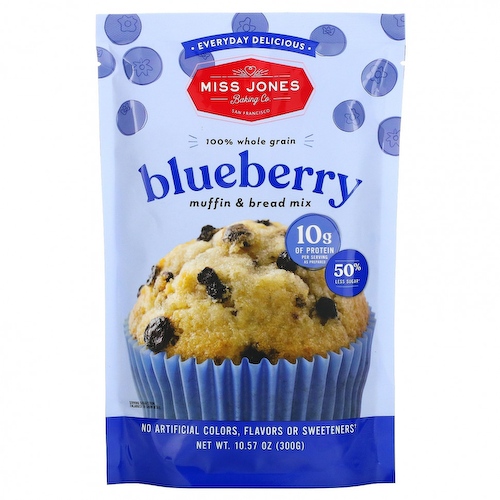Miss Jones Baking Co, Смесь для маффинов из 100% цельного зерна и черники, 300 г (10,57 унции) #1