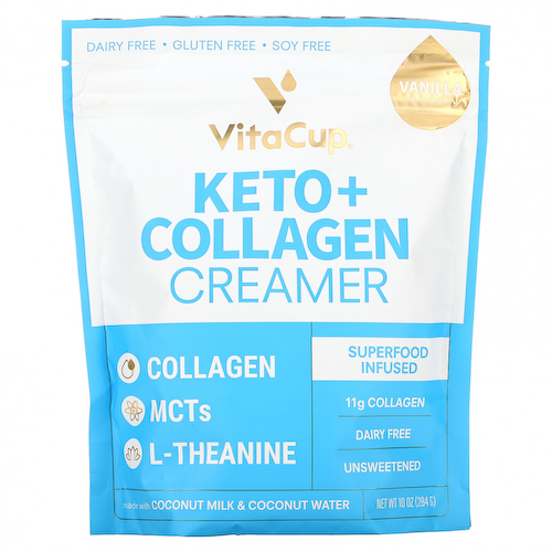VitaCup, Кето + коллагеновые сливки, ваниль, 284 г (10 унций) #1