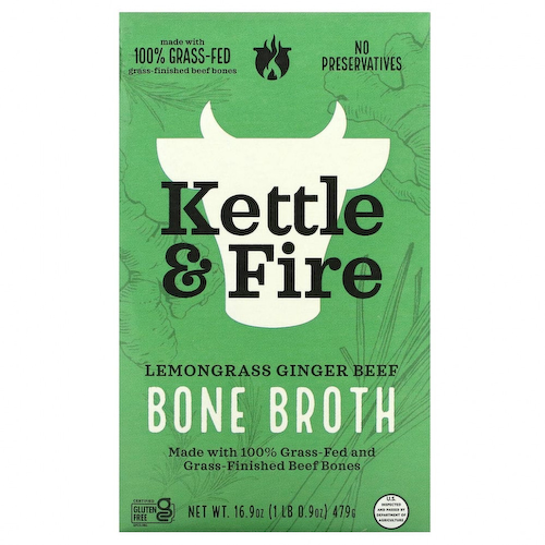 Kettle & Fire, Bone Broth, говядина с лемонграссом и имбирем, 479 г (16,9 унции) #1