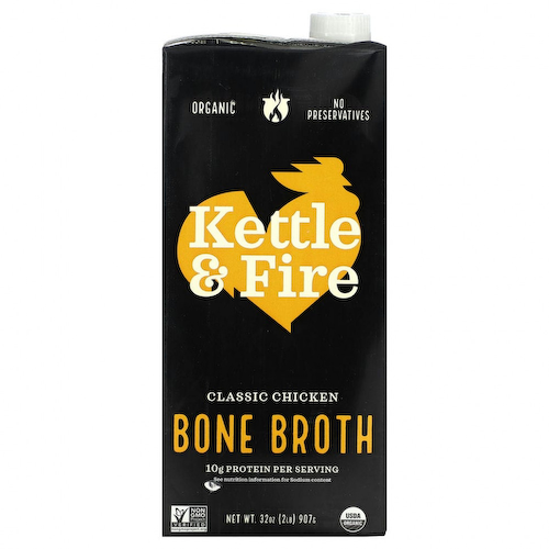 Kettle & Fire, Bone Broth, классический куриный бульон, 907 г (32 унции) #1