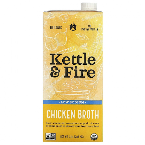 Kettle & Fire, Куриный бульон, с низким содержанием натрия, 907 г (32 унции) #1
