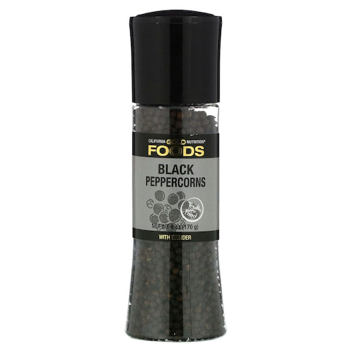 California Gold Nutrition, FOODS, черный перец горошком в мельнице, 170 г (6 унций) #1