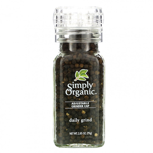 Simply Organic, Ручная мельница, чёрный перец-горошек, 2.65 унции (75 г) #1