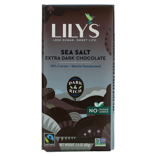Lily's Sweets, темный шоколад, с морской солью, 70% какао, 80 г (2,8 унции) #1