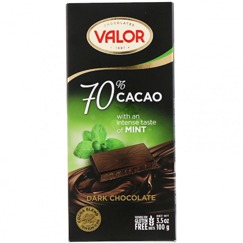 Valor, Темный шоколад, 70% какао, мята, 3,5 унции (100 г) #1
