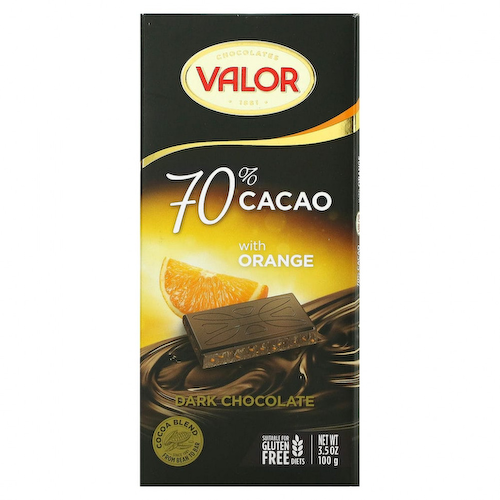 Valor, темный шоколад с апельсином, 70% какао, 100 г (3,5 унции) #1