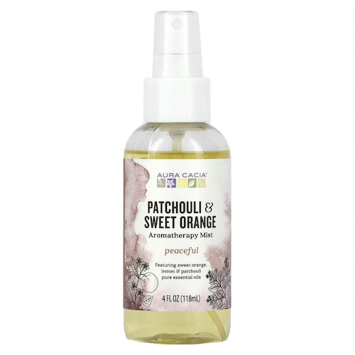 Aura Cacia, Спрей для комнаты и тела для ароматерапии, успокаивающие пачули и сладкий апельсин, 118 мл (4 жидк. Унции) #1
