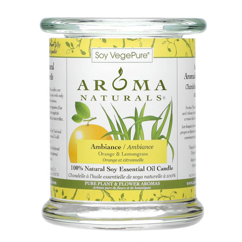 Aroma Naturals, Soy VegePure, 100% Натуральная Свеча Эфирного Масла Сои, Атмосфера, Апельсин и Лимонник 8.8 унции (260 г) #1