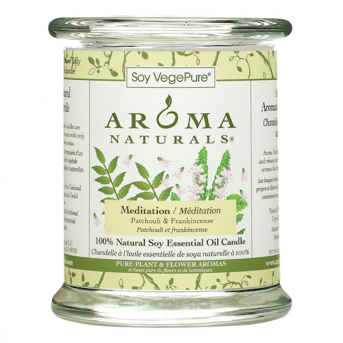 Aroma Naturals, Soy VegePure, полностью натуральная соевая свеча, для медитаций с эфирными маслами, пачули и ладан, 260 г (8,8 унции) #1