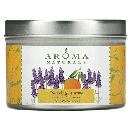 Aroma Naturals, Soy VegePure, свеча для путешествий в жестяной банке, расслабляющая, с лавандой и мандарином, 79,38 г (2,8 унции) #1