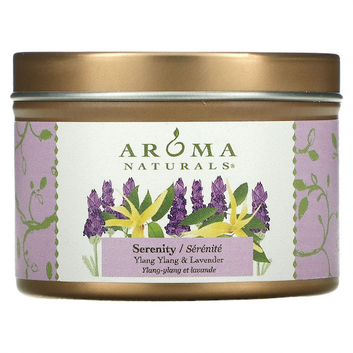 Aroma Naturals, Soy VegePure, свеча для путешествий, безмятежность, иланг-иланг и лаванда, 79,38 г (2,8 унции) #1