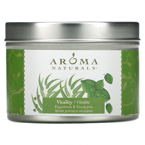 Aroma Naturals, Soy VegePure, свеча Vitality, удобна для путешествий, эвкалипт и перечная мята, 79,38 г (2,8 унции) #1