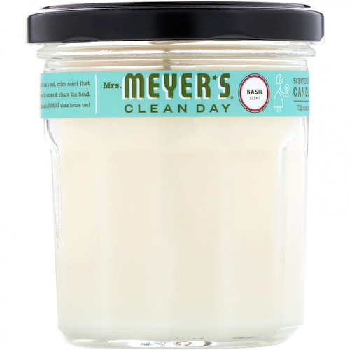 Mrs. Meyers Clean Day, Ароматизированная соевая свеча, с запахом базилика, 7,2 унции #1