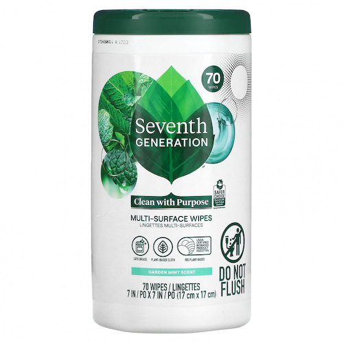 Seventh Generation, Салфетки для различных поверхностей, садовая мята, 70 салфеток #1