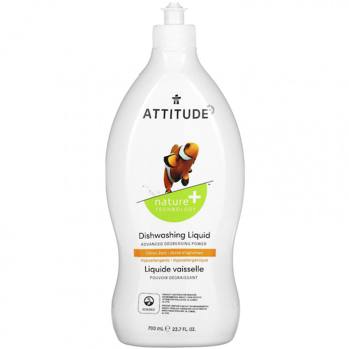 ATTITUDE, жидкость для мытья посуды, цедра лимона, 700 мл (23,7 жидк. унции) #1
