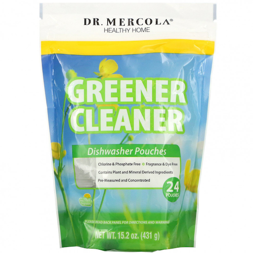 Dr. Mercola, Greener Cleaner, пакетики для посудомоечной машины, 24 пакетика, 431 г (15,2 унции) #1