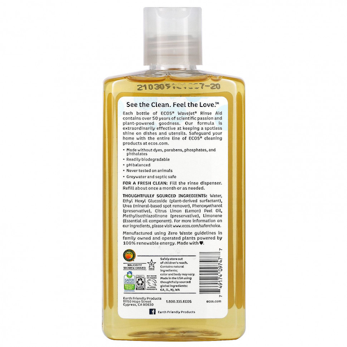 Earth Friendly Products, Ecos, Wavejet, ополаскиватель, лимон, 8 жидких унций (237 мл) #1
