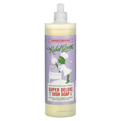 Rebel Green, Super Deluxe Dish Soap, лаванда и грейпфрут, 473 мл (16 жидк. Унций) #1