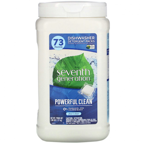 Seventh Generation, Пакеты моющего средства для посудомоечной машины, без отдушек, 73 упаковки, 2,89 фунта (1,31 кг) #1