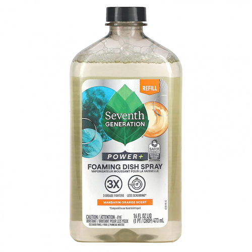 Seventh Generation, Power + Foaming Dish Spray, Refill, мандарин, 473 мл (16 жидк. Унций) #1