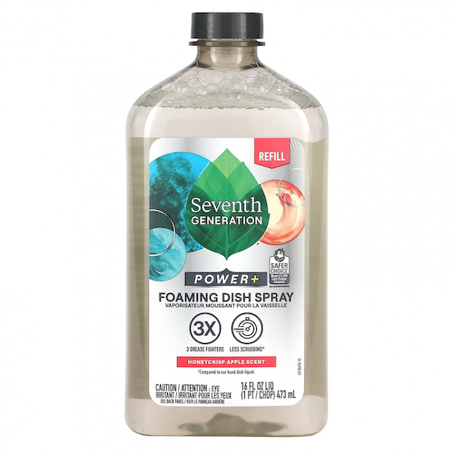 Seventh Generation, Power + Foaming Dish Spray, Refill, хрустящее яблоко, 473 мл (16 жидк. Унций) #1