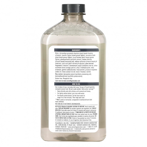 Seventh Generation, Power + Foaming Dish Spray, Refill, хрустящее яблоко, 473 мл (16 жидк. Унций) #1