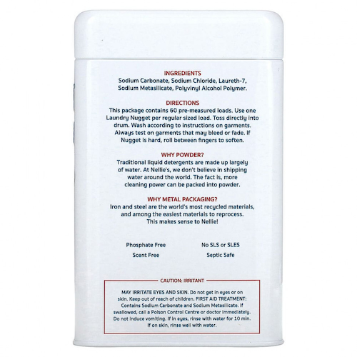 Nellie's, Laundry Nuggets, Unscented, 60 Loads, 1.85 lb (840 g) #1