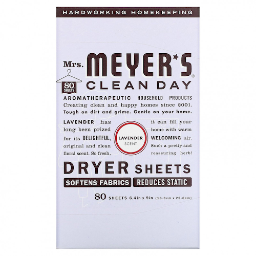 Mrs. Meyers Clean Day, Антистатические салфетки, аромат лаванды, 80 шт. #1