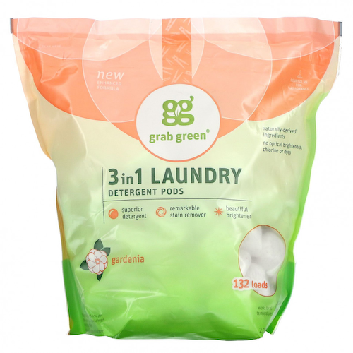 Grab Green, Капсулы моющего средства 3 в 1, Gardenia, 132 загрузки, 2112 г (4 фунта 10 унций) #1