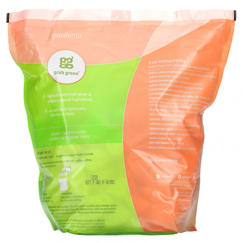Grab Green, Капсулы моющего средства 3 в 1, Gardenia, 132 загрузки, 2112 г (4 фунта 10 унций) #1