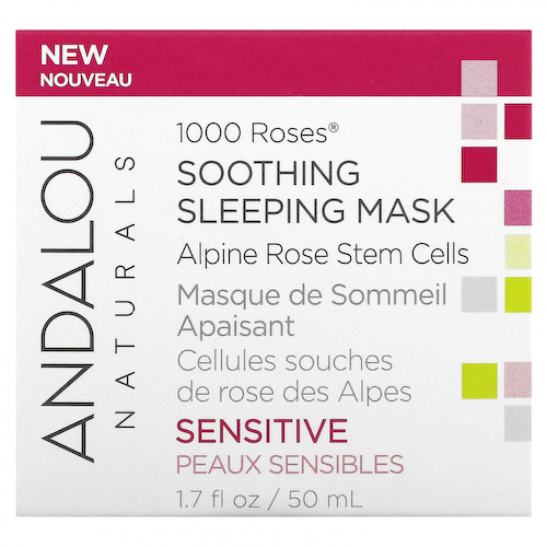 Andalou Naturals, 1000 Roses, успокаивающая маска для сна, для чувствительной кожи, 50 мл (1,7 жидк. Унции) #1