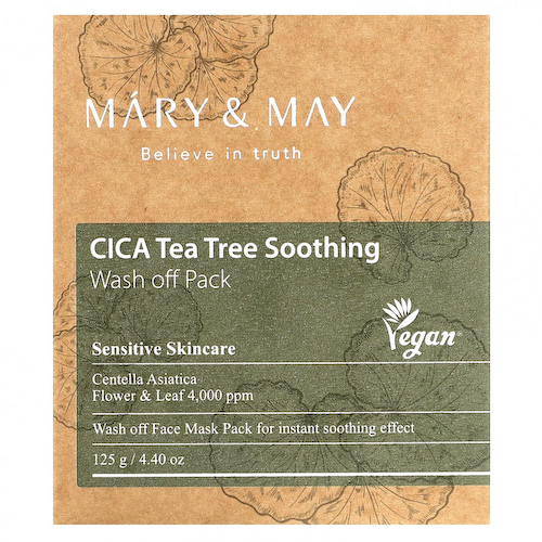 Mary&May, CICA Tea Tree Soothing, смываемая маска, 125 г (4,4 унции) #1