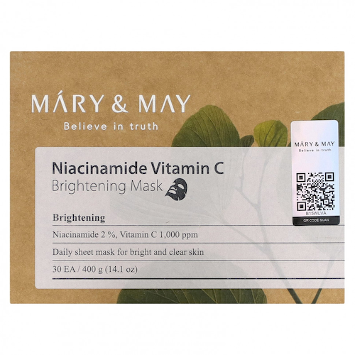 Mary&May, Никотинамид с витамином C, осветляющая косметическая маска, 30 шт., 400 г (14,1 унции) #1