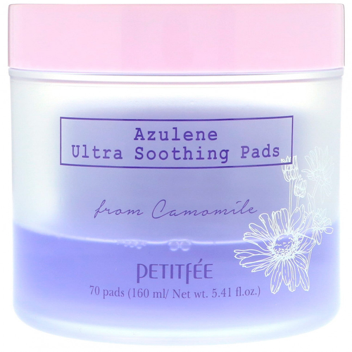 Petitfee, Ультра-успокаивающие подушечки с азуленом, 70 подушечек #1