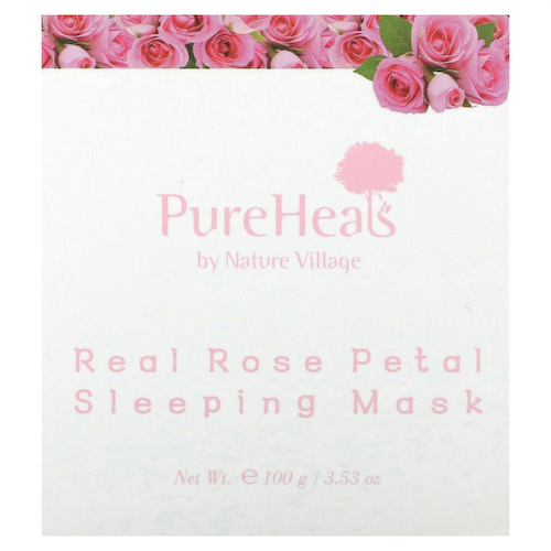 PureHeals, Ночная маска с настоящими лепестками розы, 100 г (3,53 унции) #1