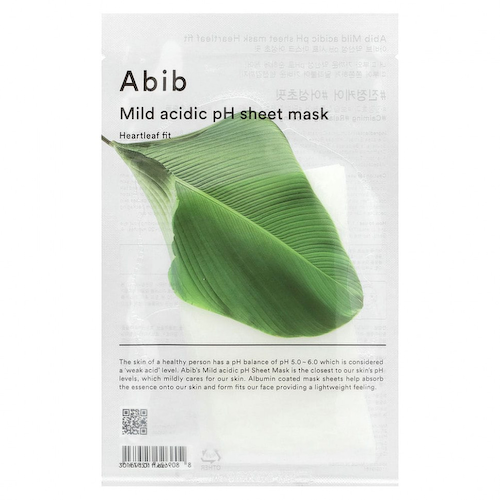 Abib, Тканевая маска с умеренным кислотным уровнем pH, Heartleaf Fit, 1 тканевая маска, 30 мл (1,01 жидк. Унции) #1