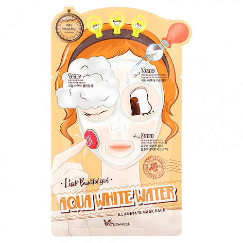 Elizavecca, Aqua White Water Illuminate Beauty Mask Pack, 10 шт., 25 г (0,85 жидк. Унции) #1