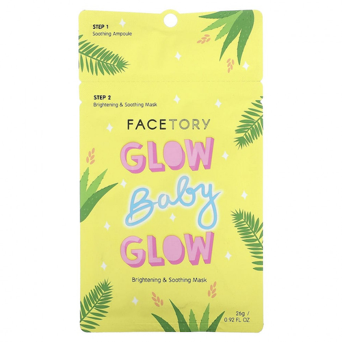 FaceTory, Glow Baby Glow, 2-этапная осветляющая и успокаивающая маска, 1 набор, 26 г (0,92 жидк. Унции) #1