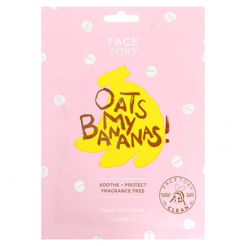 FaceTory, Oats My Bananas !, тканевая маска для лица, 1 шт., 25 г (0,85 жидк. Унции) #1