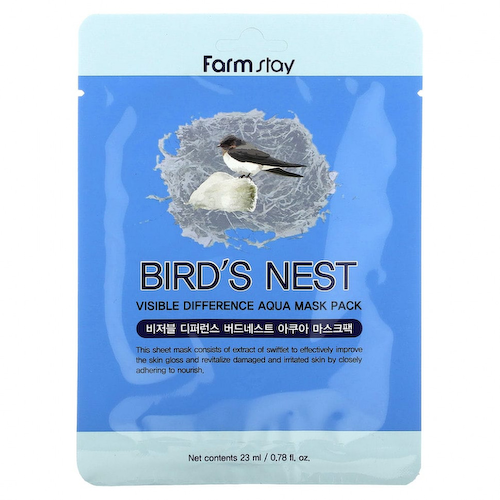 Farmstay, Aqua Beauty Mask Pack, Bird's Nest Visible Difference, 1 шт., 23 мл (0,78 унции) #1