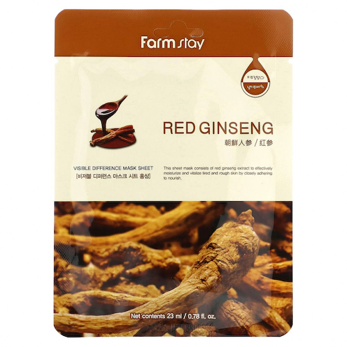 Farmstay, Red Ginseng, Visible Difference Beauty Mask, тканевая маска, 1 шт., 23 мл (0,78 жидк. Унции) #1