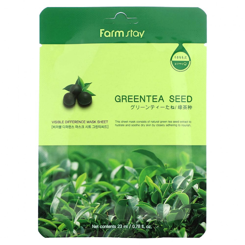 Farmstay, Visible Difference Beauty Mask Sheet, Greentea Seed, 1 шт., 23 мл (0,78 жидк. Унции) #1