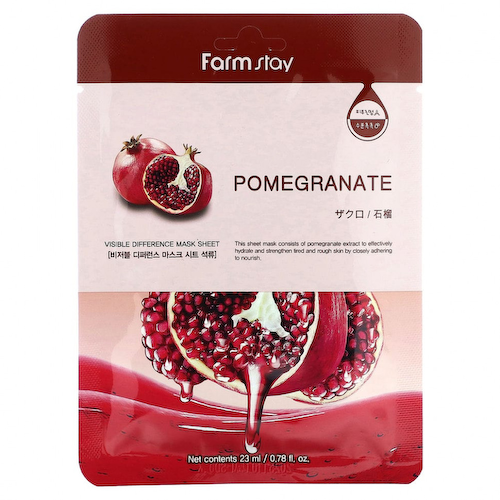 Farmstay, Visible Difference Beauty Mask Sheet, с гранатом, 1 шт., 23 мл (0,78 жидк. Унции) #1